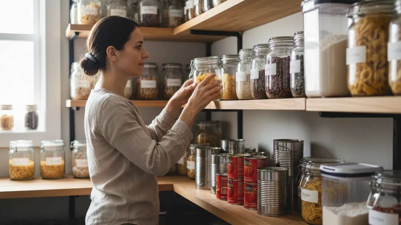 Stock alimentaire longue durée organisé en cave ou cellier